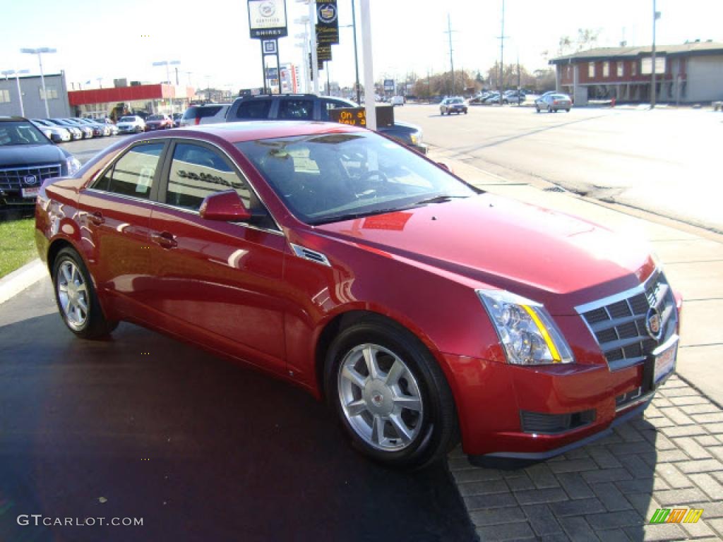 2009 CTS 4 AWD Sedan - Crystal Red / Ebony photo #3