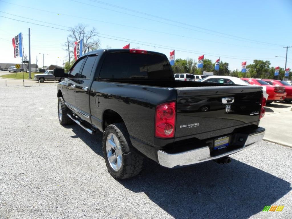 2007 Ram 1500 Big Horn Edition Quad Cab 4x4 - Brilliant Black Crystal Pearl / Medium Slate Gray photo #3