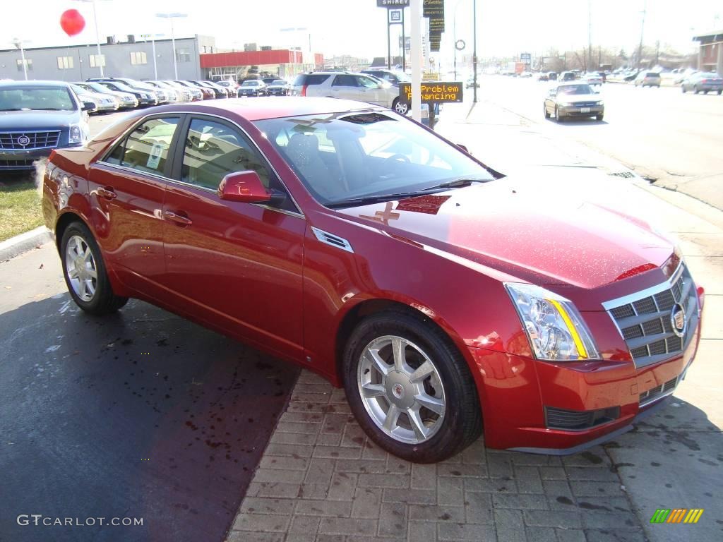 2009 CTS 4 AWD Sedan - Crystal Red / Cashmere/Cocoa photo #3