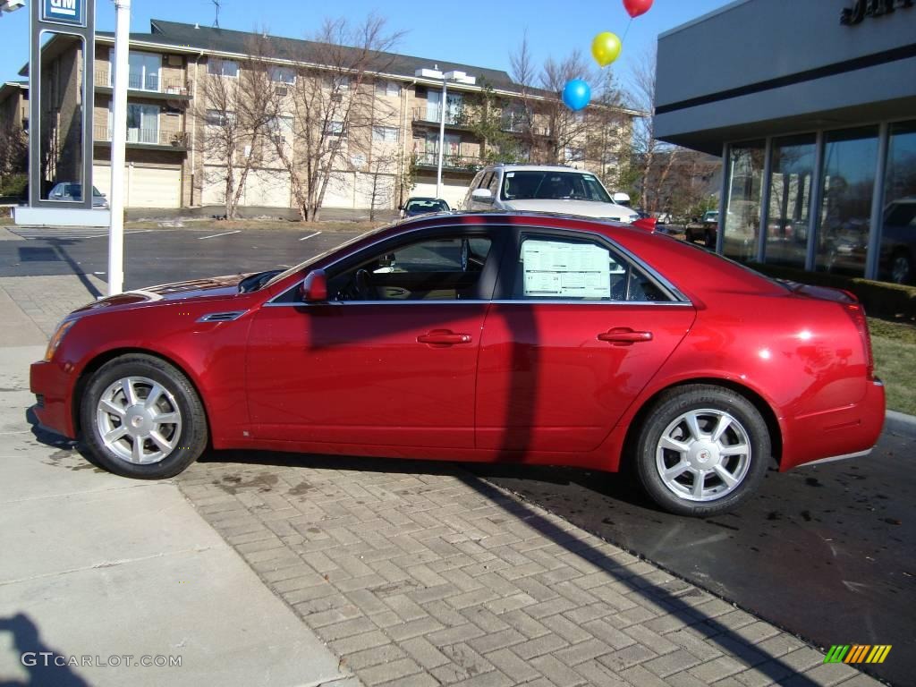2009 CTS 4 AWD Sedan - Crystal Red / Cashmere/Cocoa photo #7