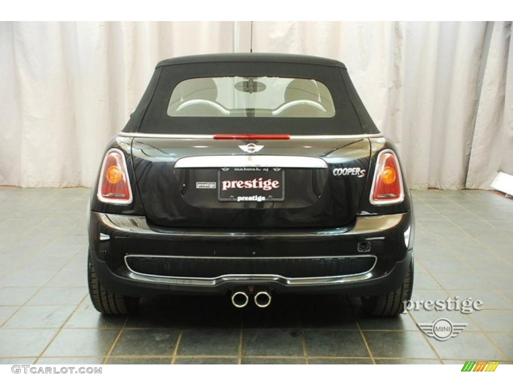 2009 Cooper S Convertible - Midnight Black / Lounge Carbon Black Leather photo #3