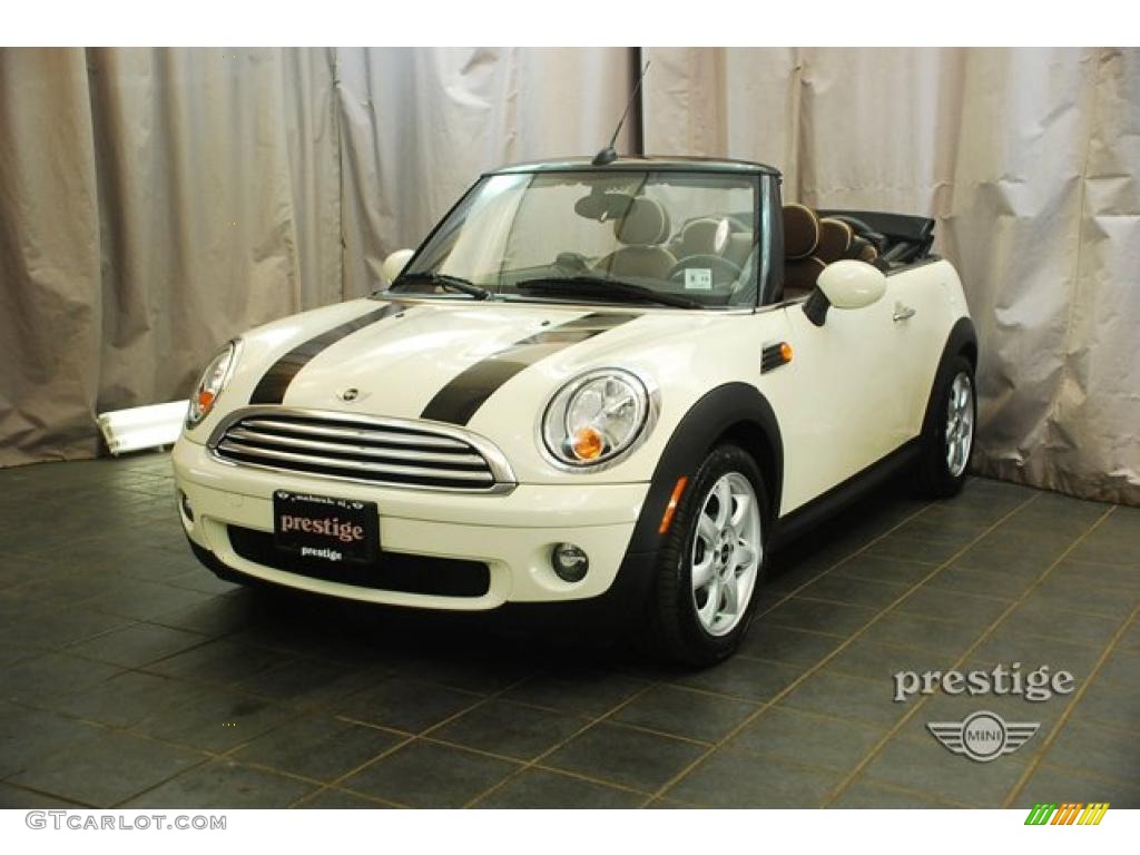 2009 Cooper Convertible - Pepper White / Lounge Hot Chocolate Leather photo #1