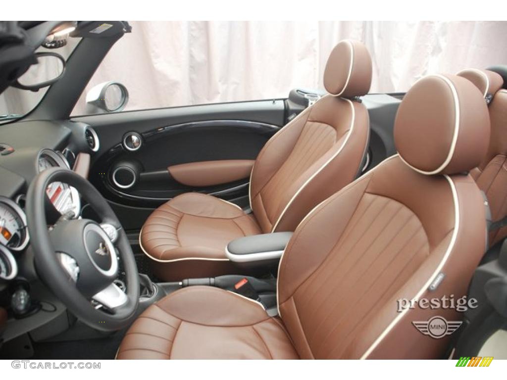 2009 Cooper Convertible - Pepper White / Lounge Hot Chocolate Leather photo #12