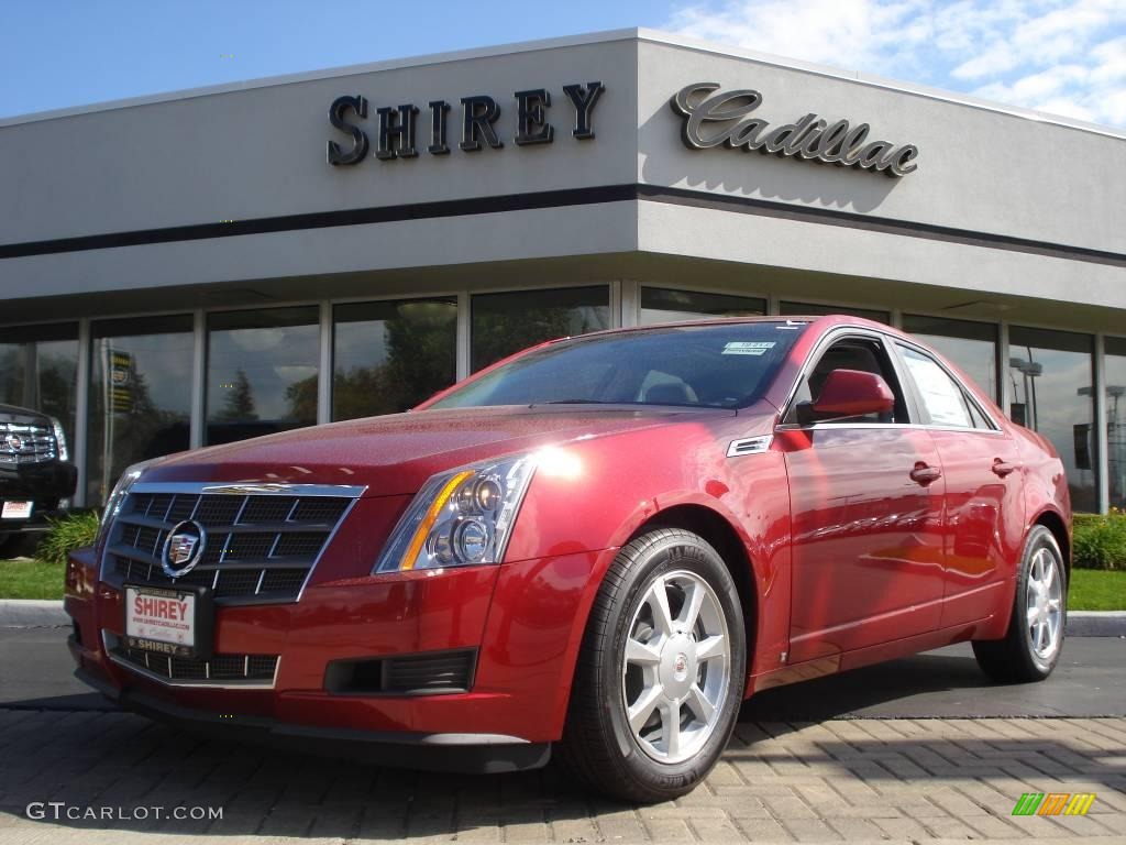 2009 CTS Sedan - Crystal Red / Light Titanium/Ebony photo #1