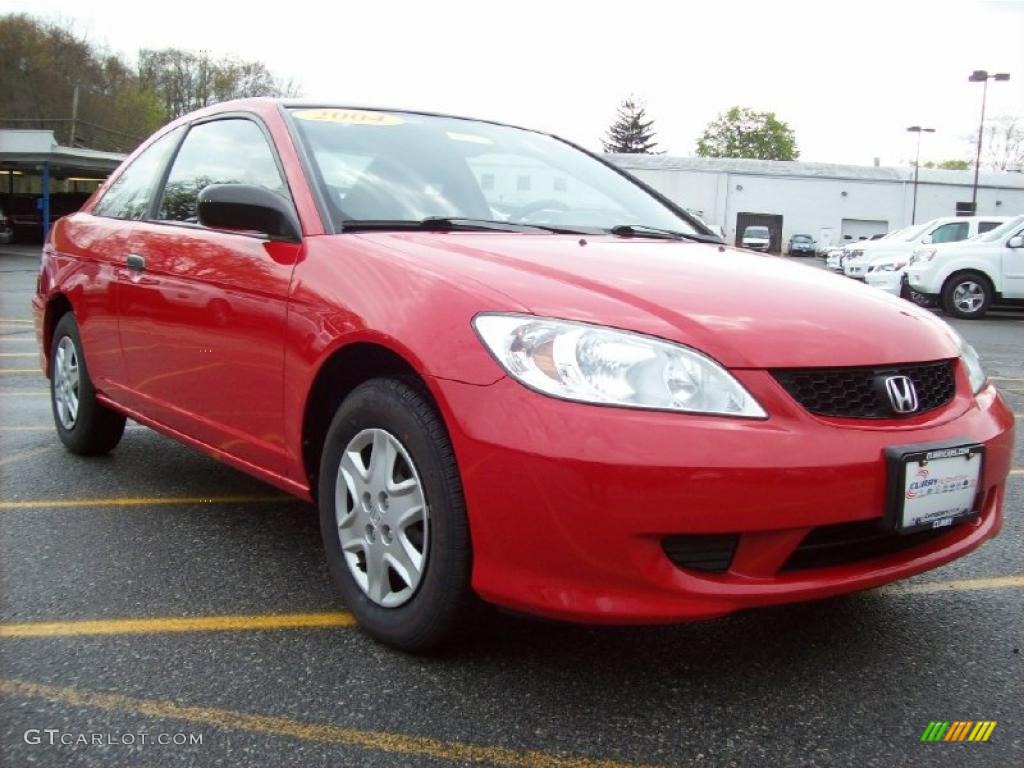 2004 Civic Value Package Coupe - Rally Red / Black photo #1