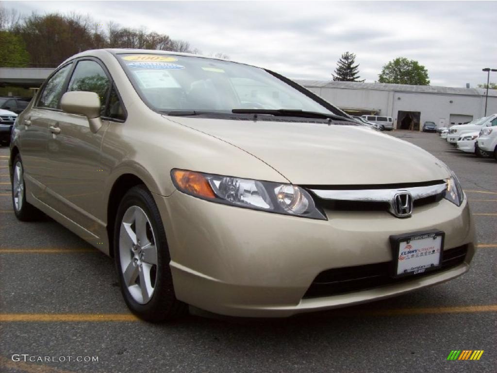 2007 Civic EX Sedan - Borrego Beige Metallic / Ivory photo #1