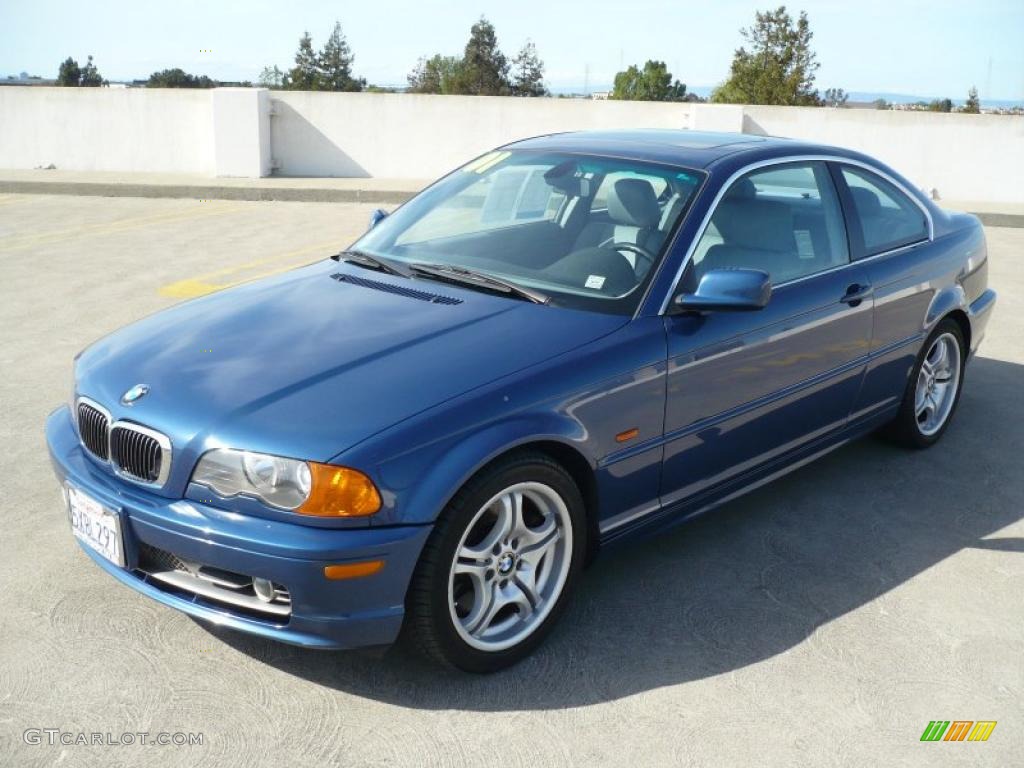 2001 3 Series 330i Coupe - Topaz Blue Metallic / Grey photo #3