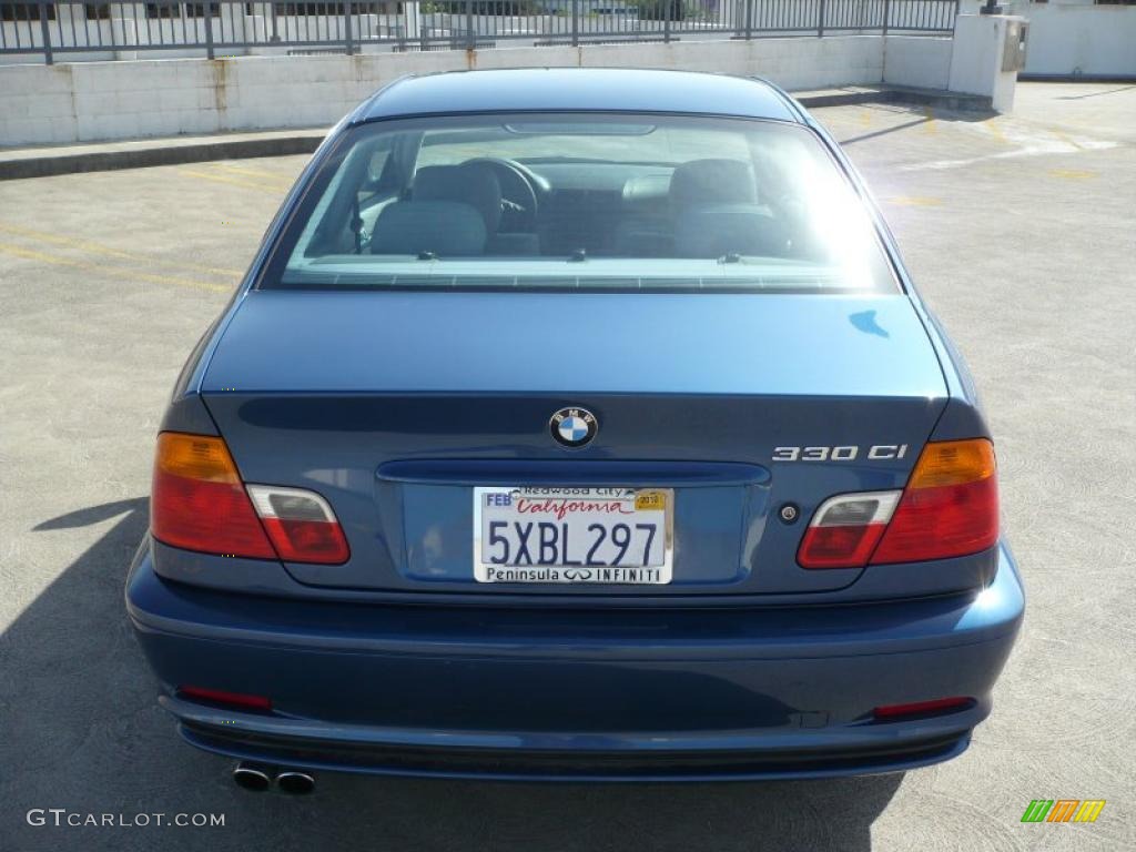 2001 3 Series 330i Coupe - Topaz Blue Metallic / Grey photo #6