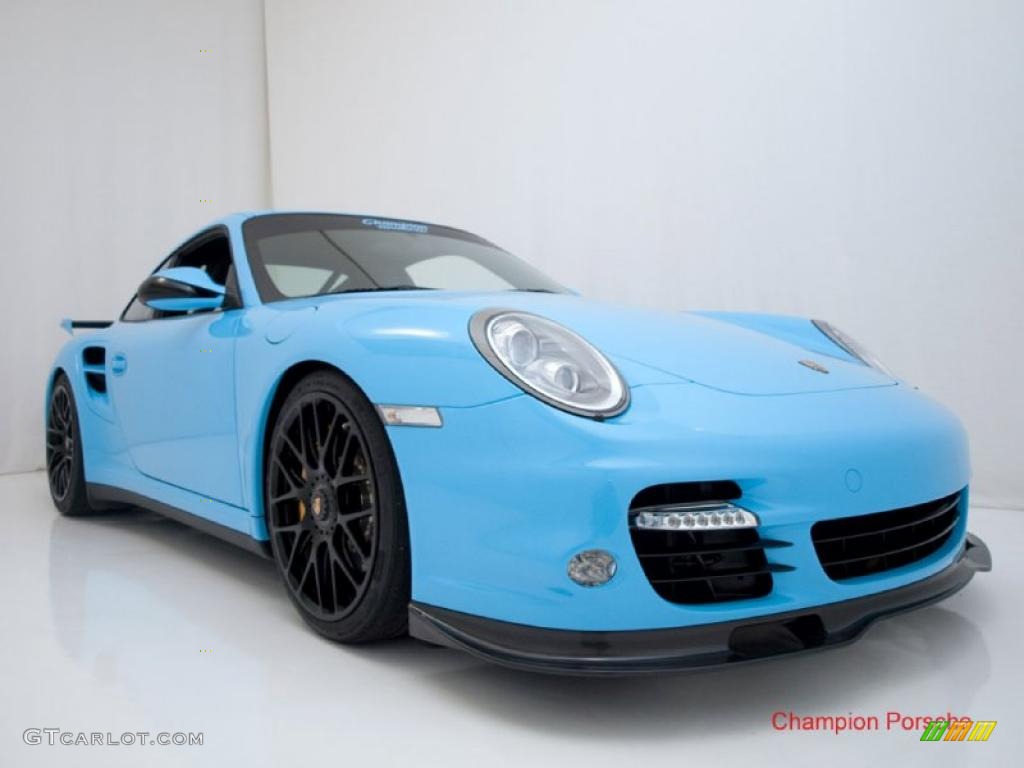 2010 911 Turbo Coupe - Light Blue Paint to Sample / Black photo #2