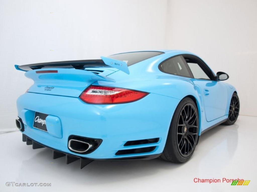 2010 911 Turbo Coupe - Light Blue Paint to Sample / Black photo #6