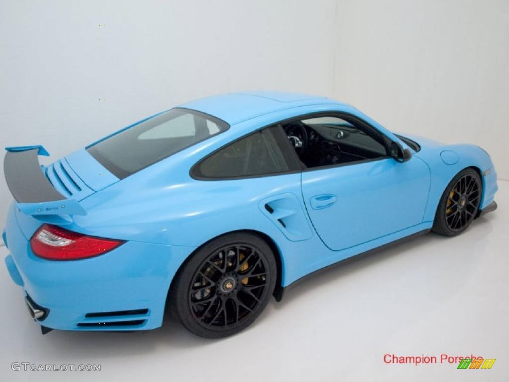 2010 911 Turbo Coupe - Light Blue Paint to Sample / Black photo #22