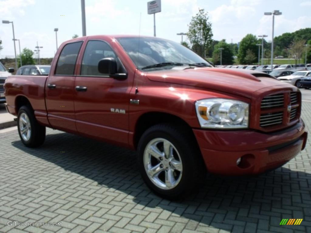 2008 Ram 1500 Sport Quad Cab - Inferno Red Crystal Pearl / Medium Slate Gray photo #7