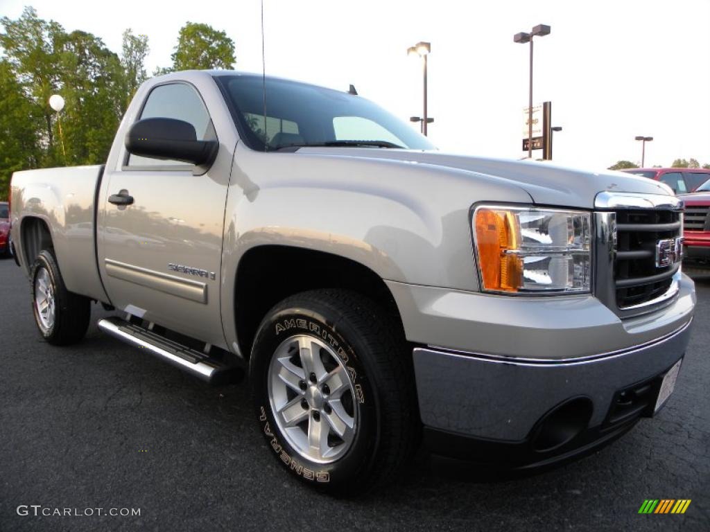 2008 Sierra 1500 SLE Regular Cab - Silver Birch Metallic / Light Cashmere photo #1