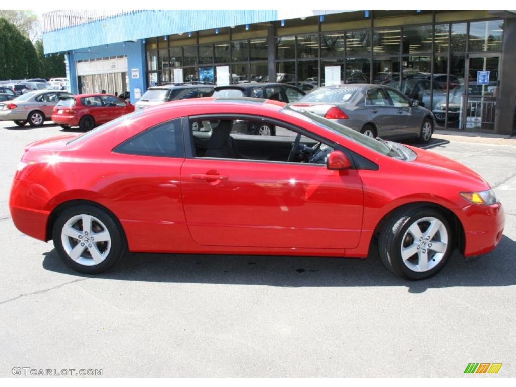 2007 Civic EX Coupe - Tango Red Pearl / Black photo #5
