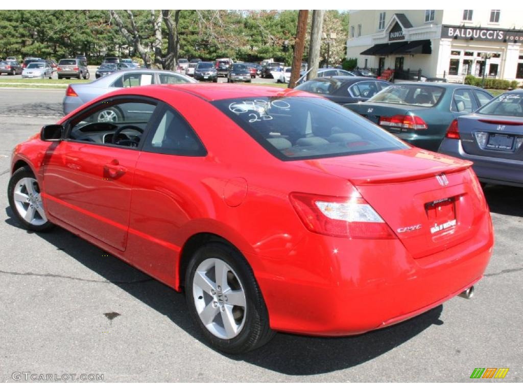 2007 Civic EX Coupe - Tango Red Pearl / Black photo #9