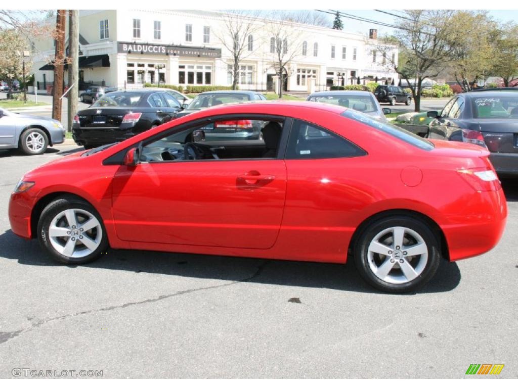 2007 Civic EX Coupe - Tango Red Pearl / Black photo #10