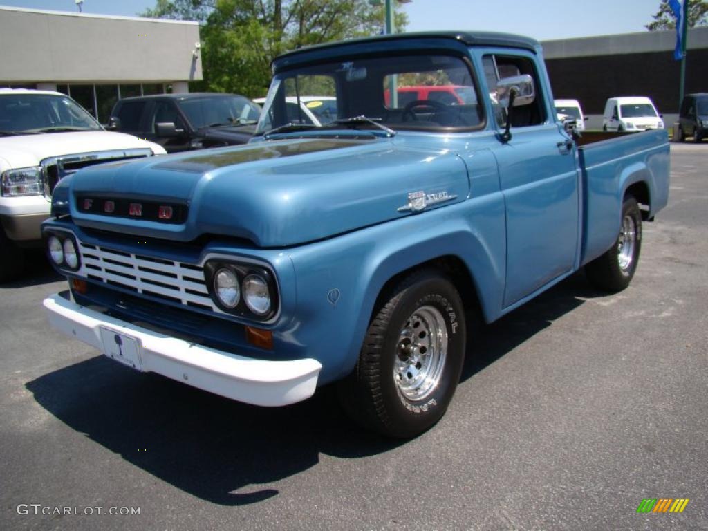 1959 F100 Pickup Truck - Blue / Black photo #3