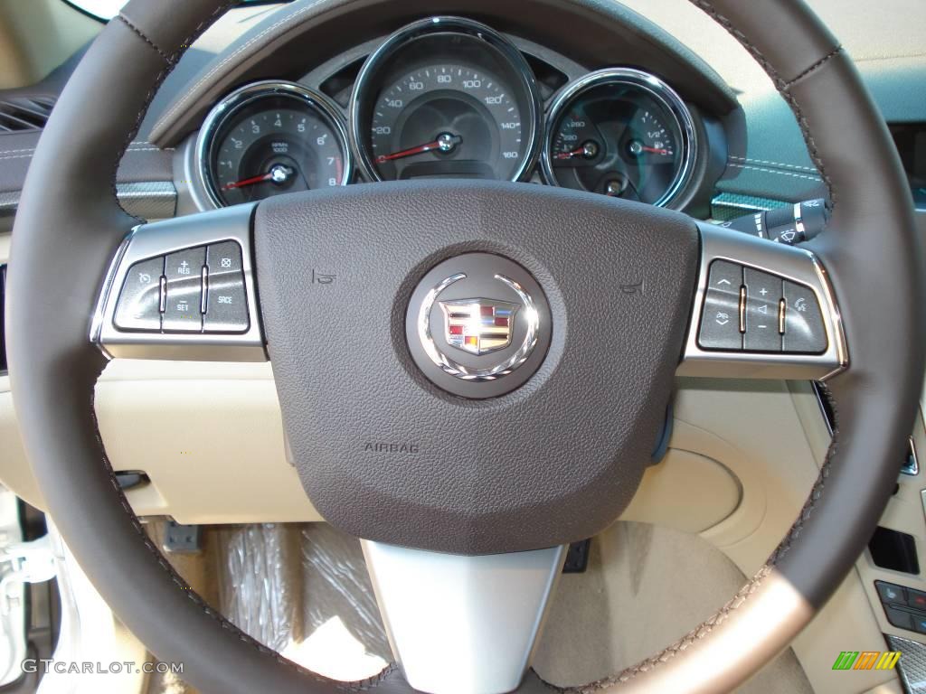 2009 CTS Sedan - White Diamond Tri-Coat / Cashmere/Cocoa photo #14