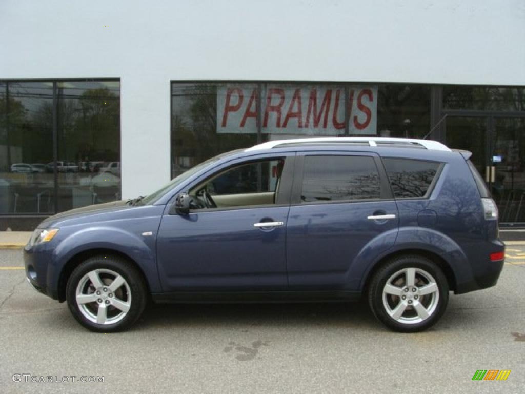 2007 Outlander XLS 4WD - Deep Blue Metallic / Beige photo #3