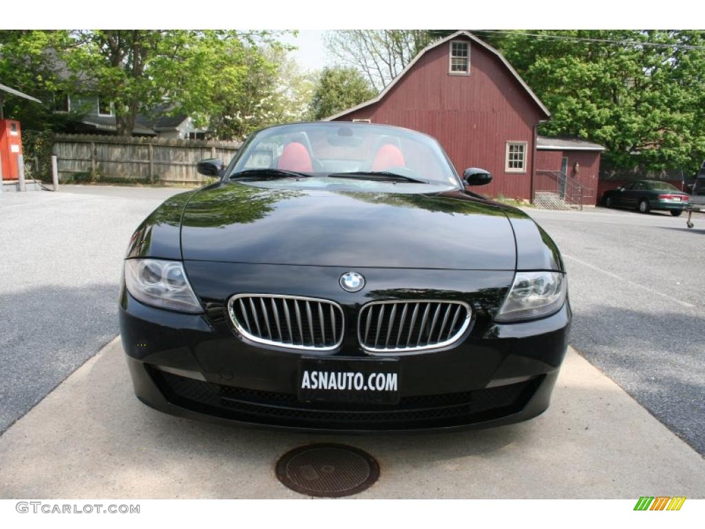 2007 Z4 3.0si Roadster - Jet Black / Dream Red photo #3