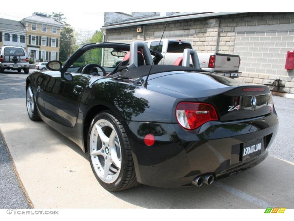 2007 Z4 3.0si Roadster - Jet Black / Dream Red photo #5