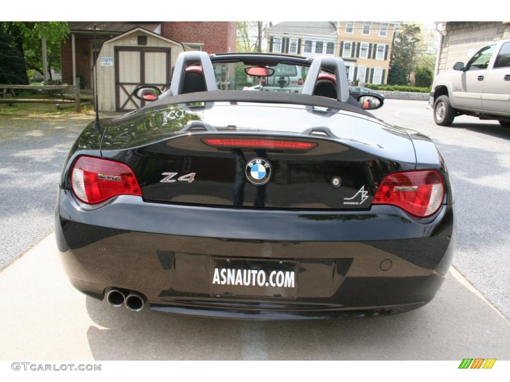 2007 Z4 3.0si Roadster - Jet Black / Dream Red photo #6