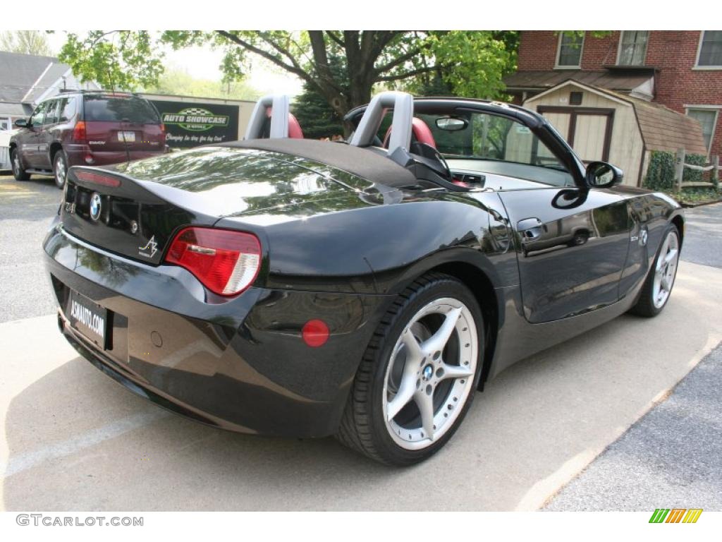 2007 Z4 3.0si Roadster - Jet Black / Dream Red photo #7