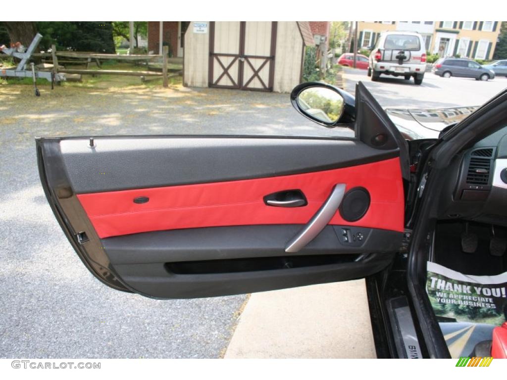 2007 Z4 3.0si Roadster - Jet Black / Dream Red photo #13