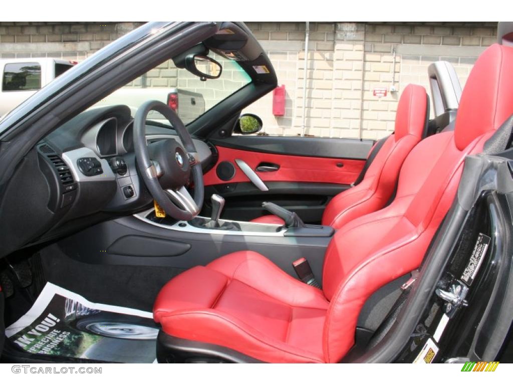 2007 Z4 3.0si Roadster - Jet Black / Dream Red photo #15