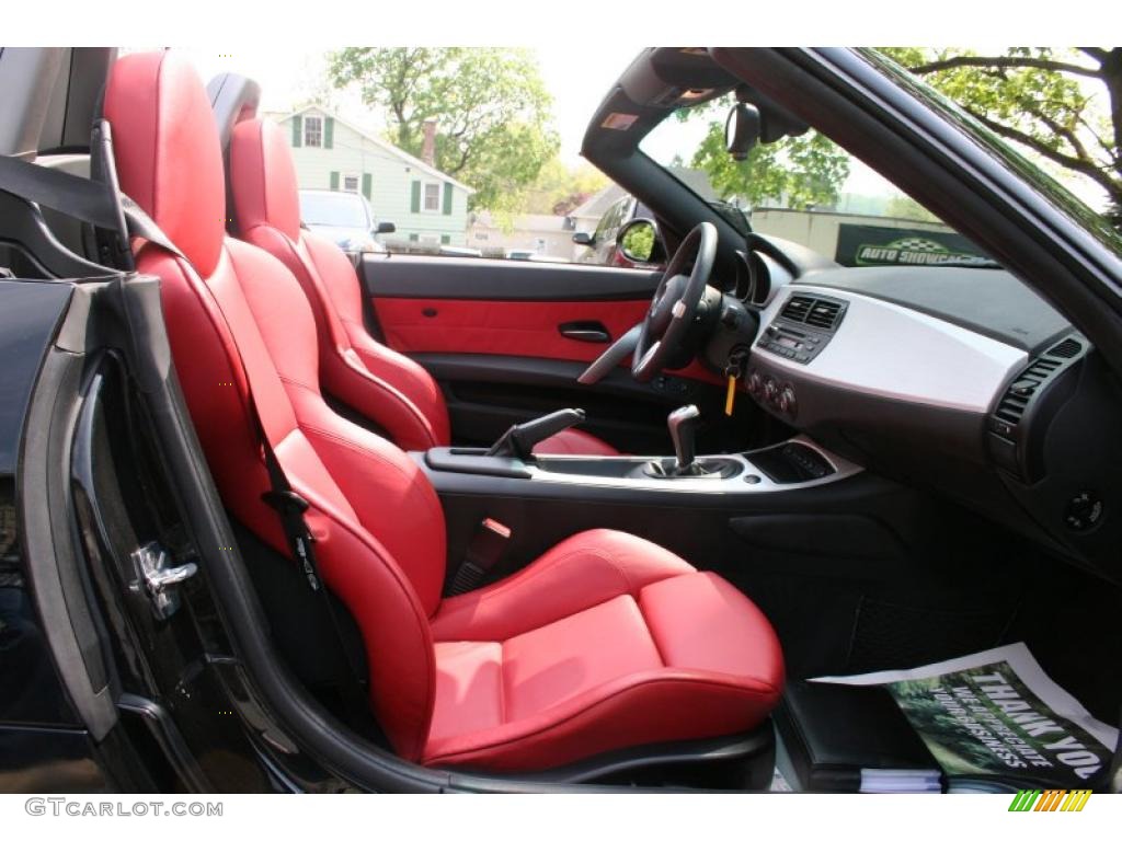 2007 Z4 3.0si Roadster - Jet Black / Dream Red photo #18