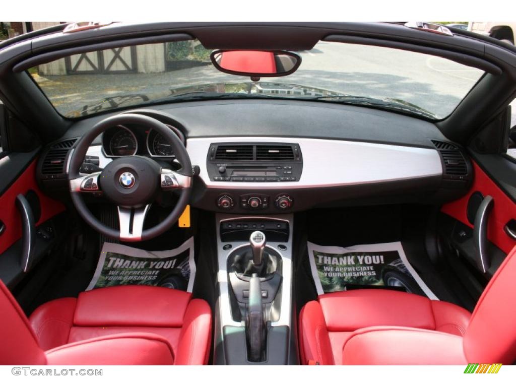 2007 Z4 3.0si Roadster - Jet Black / Dream Red photo #19