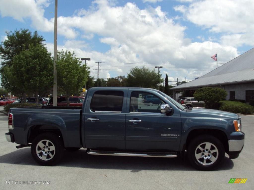 2007 Sierra 1500 SLT Crew Cab - Stealth Gray Metallic / Dark Titanium/Light Titanium photo #8