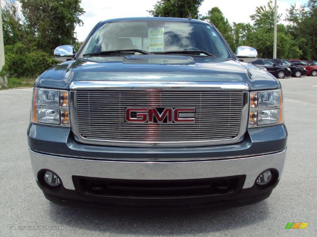 2007 Sierra 1500 SLT Crew Cab - Stealth Gray Metallic / Dark Titanium/Light Titanium photo #12