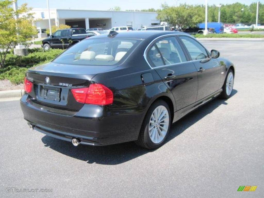 2010 3 Series 335d Sedan - Black Sapphire Metallic / Oyster/Black Dakota Leather photo #2