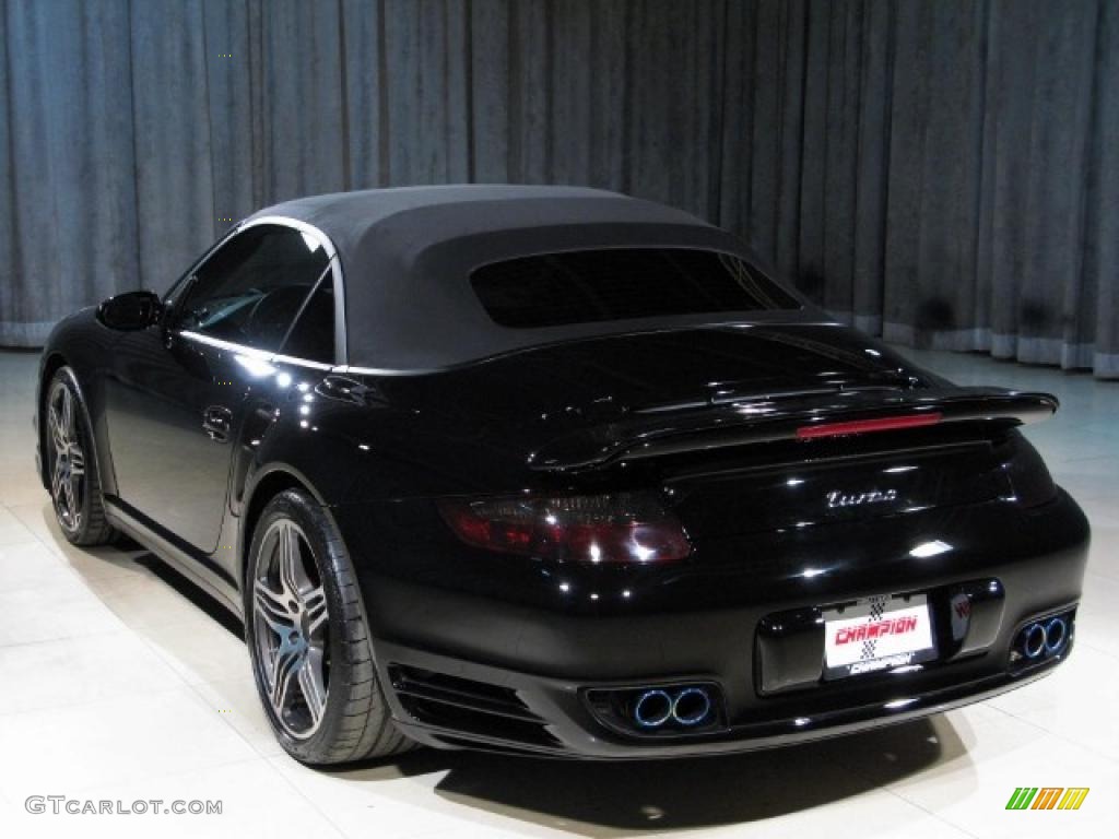 2008 911 Turbo Cabriolet - Black / Black photo #2