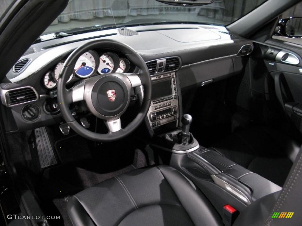 2008 911 Turbo Cabriolet - Black / Black photo #7