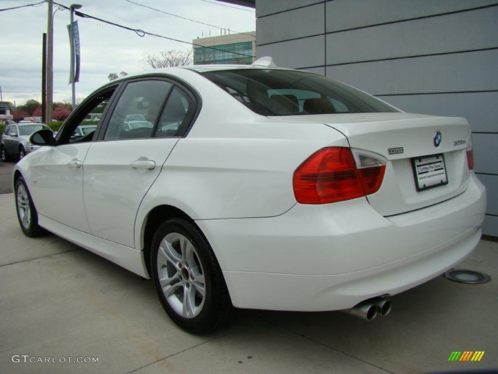 2008 3 Series 328xi Sedan - Alpine White / Saddle Brown/Black photo #5