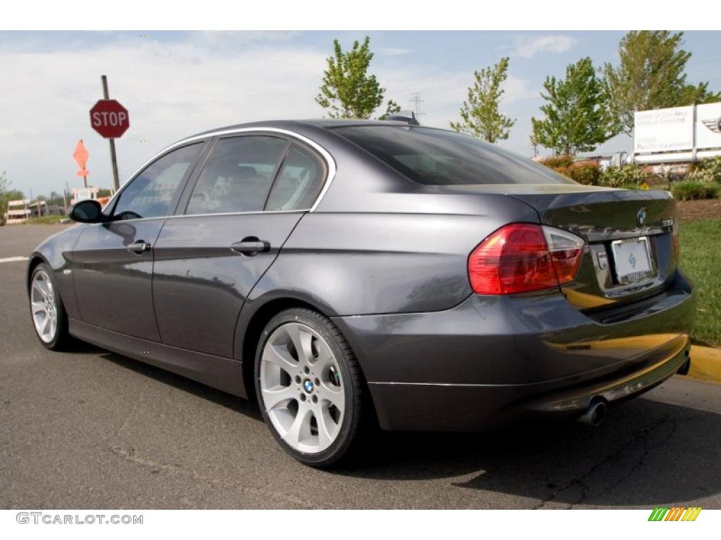 2007 3 Series 335i Sedan - Sparkling Graphite Metallic / Saddle Brown/Black photo #4