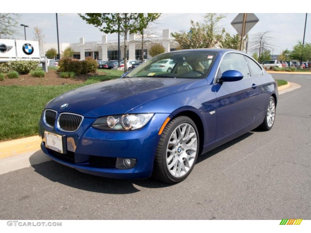 2007 3 Series 328i Coupe - Montego Blue Metallic / Cream Beige photo #2