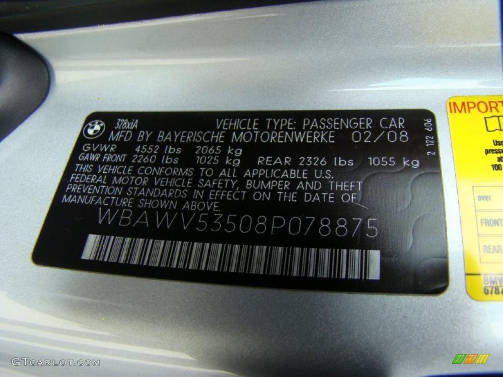 2008 3 Series 328xi Coupe - Titanium Silver Metallic / Black photo #15