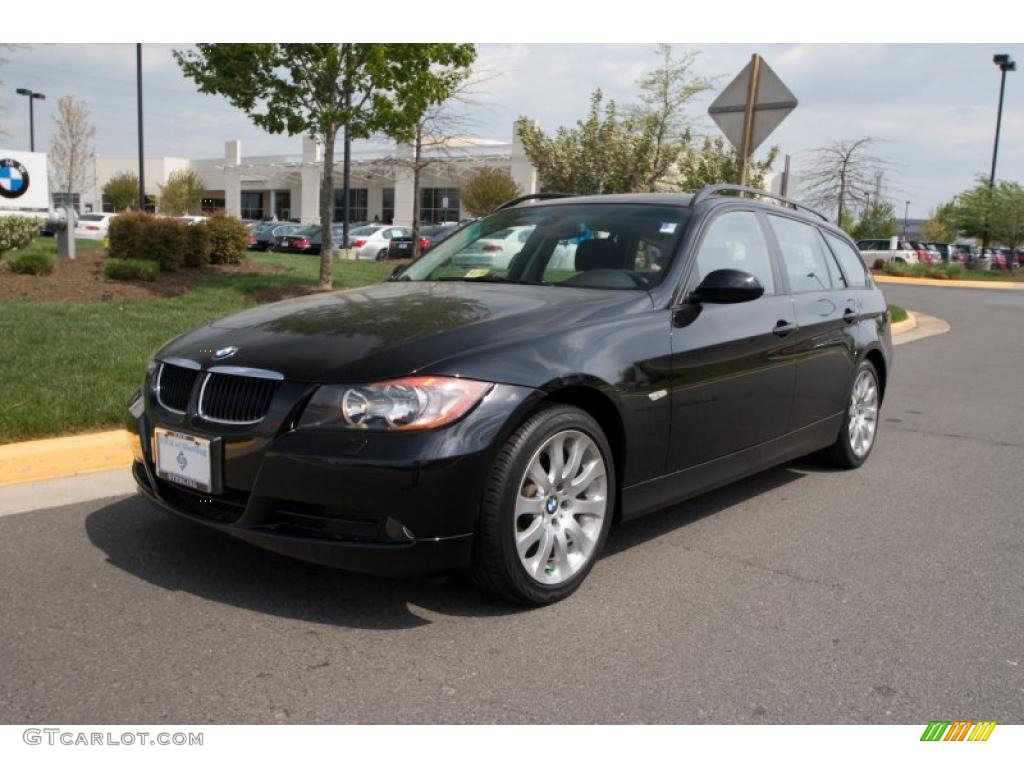 2007 3 Series 328xi Wagon - Jet Black / Black photo #2