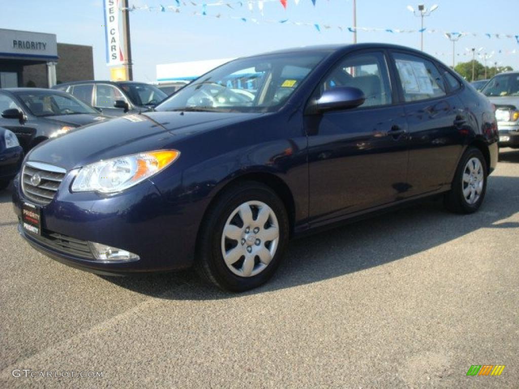 2009 Elantra GLS Sedan - Regatta Blue / Beige photo #2