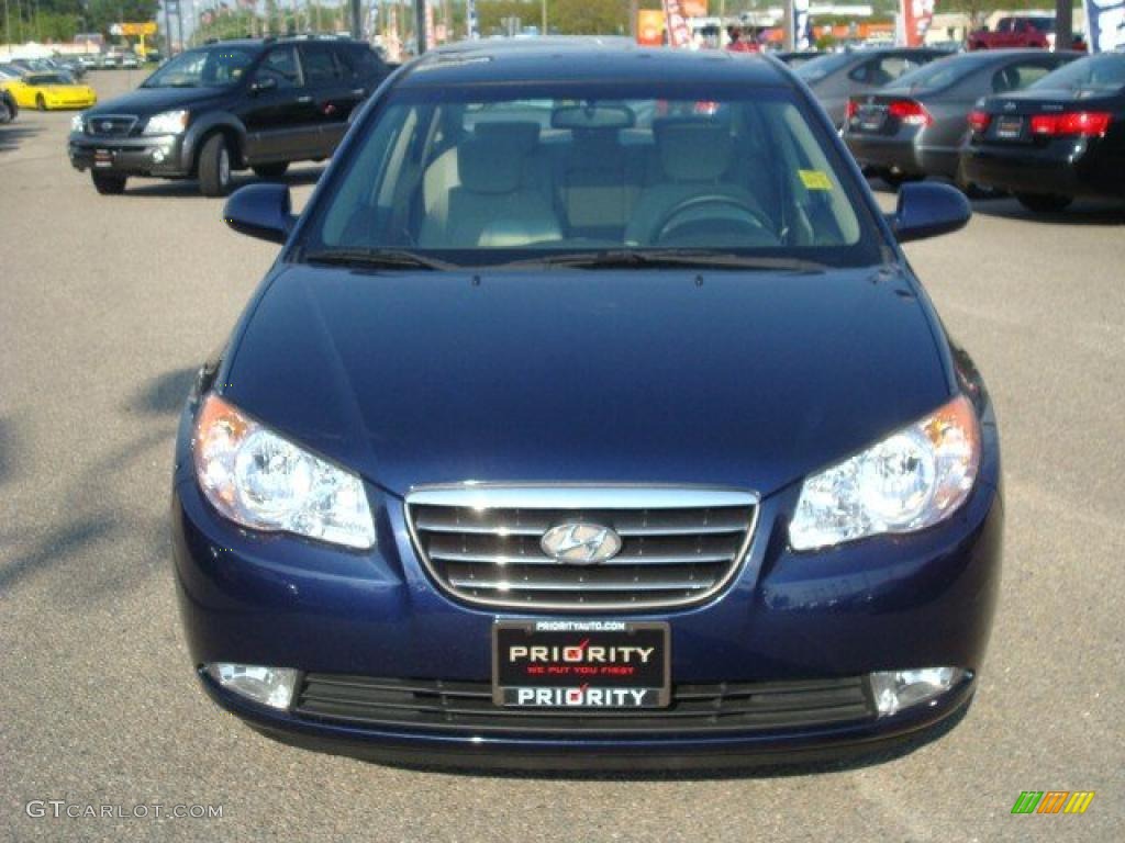 2009 Elantra GLS Sedan - Regatta Blue / Beige photo #8