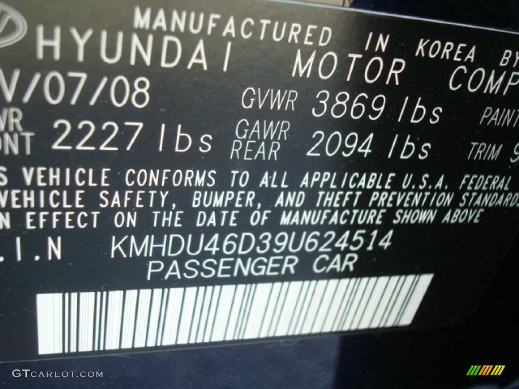 2009 Elantra GLS Sedan - Regatta Blue / Beige photo #21