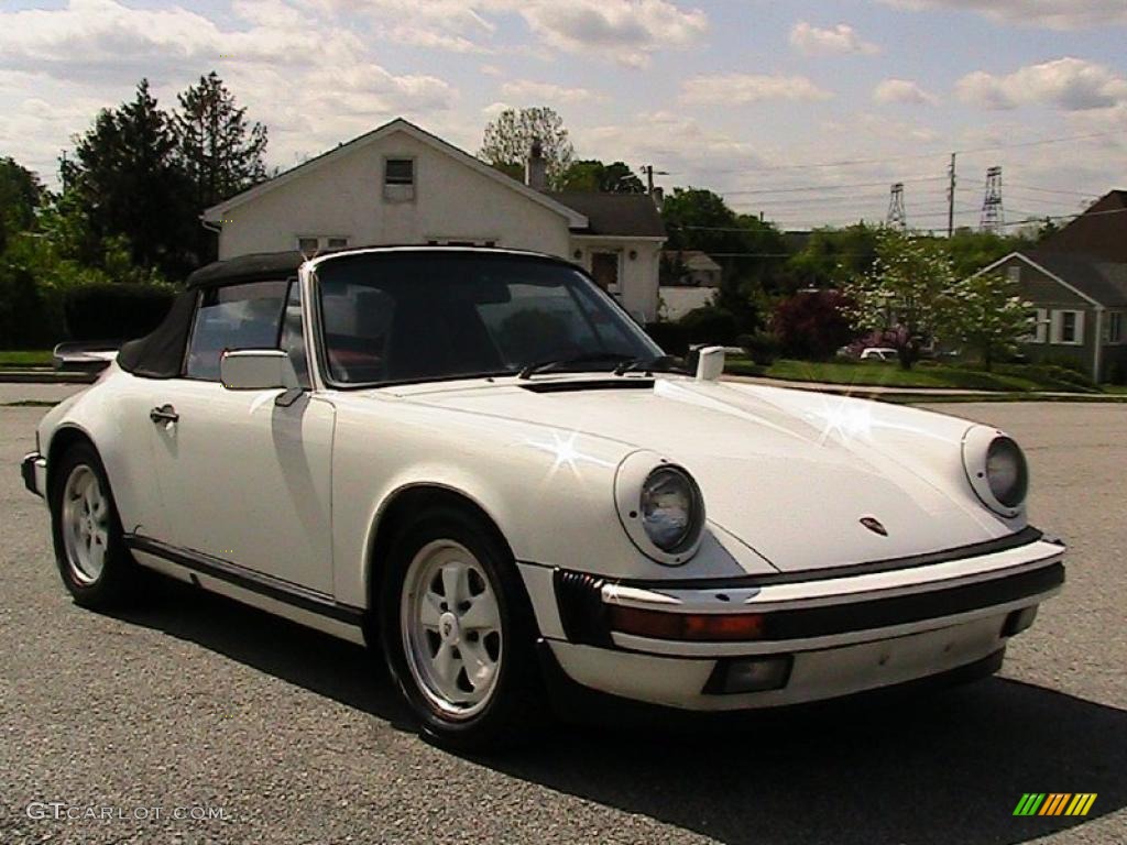 1986 911 Cabriolet - White / Burgundy photo #1