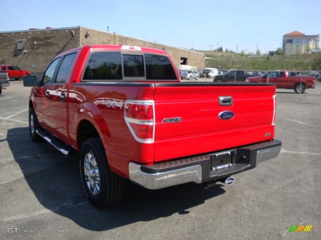 2010 F150 XLT SuperCrew 4x4 - Vermillion Red / Medium Stone photo #5