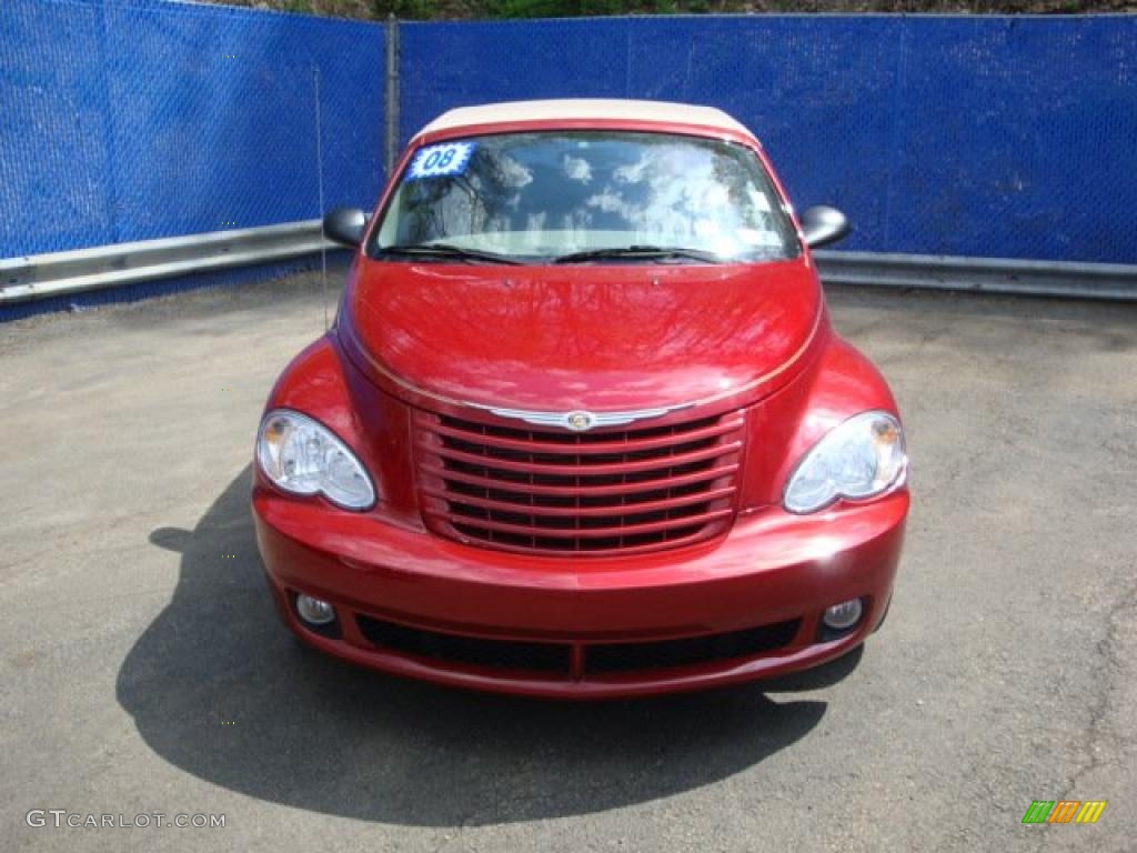 2008 PT Cruiser Touring Convertible - Inferno Red Crystal Pearl / Pastel Pebble Beige photo #7