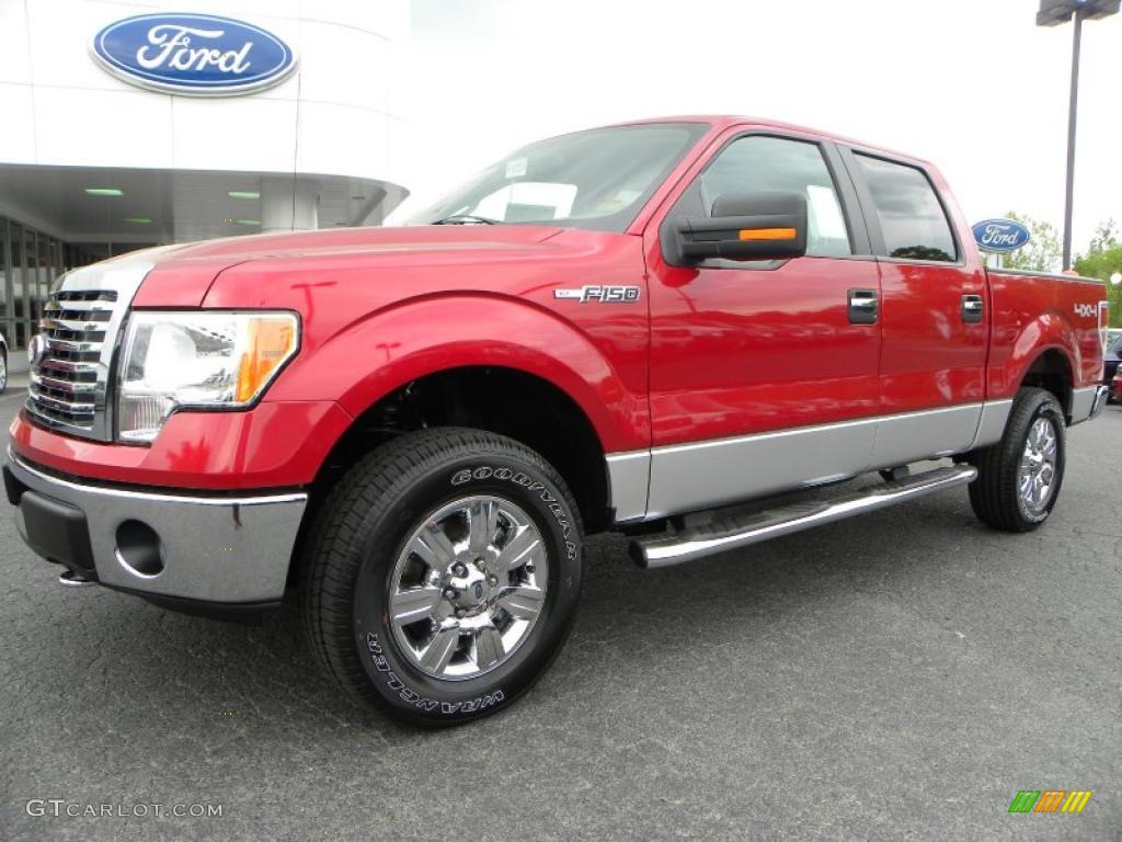 2010 F150 XLT SuperCrew 4x4 - Red Candy Metallic / Medium Stone photo #6