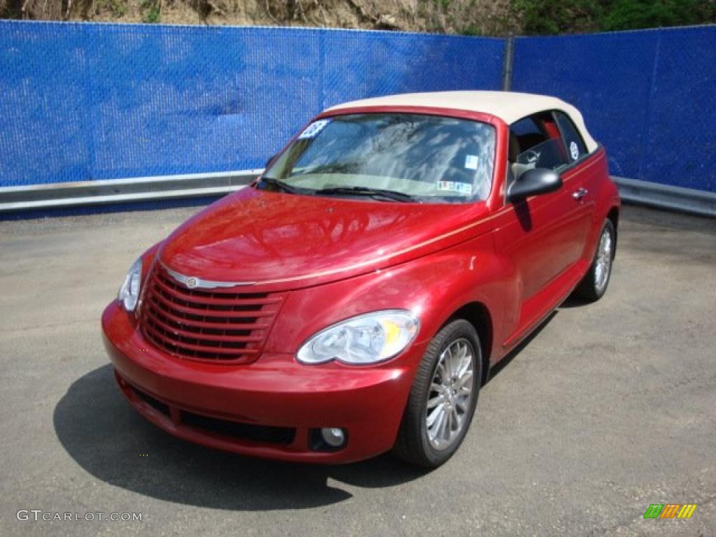 2008 PT Cruiser Touring Convertible - Inferno Red Crystal Pearl / Pastel Pebble Beige photo #8