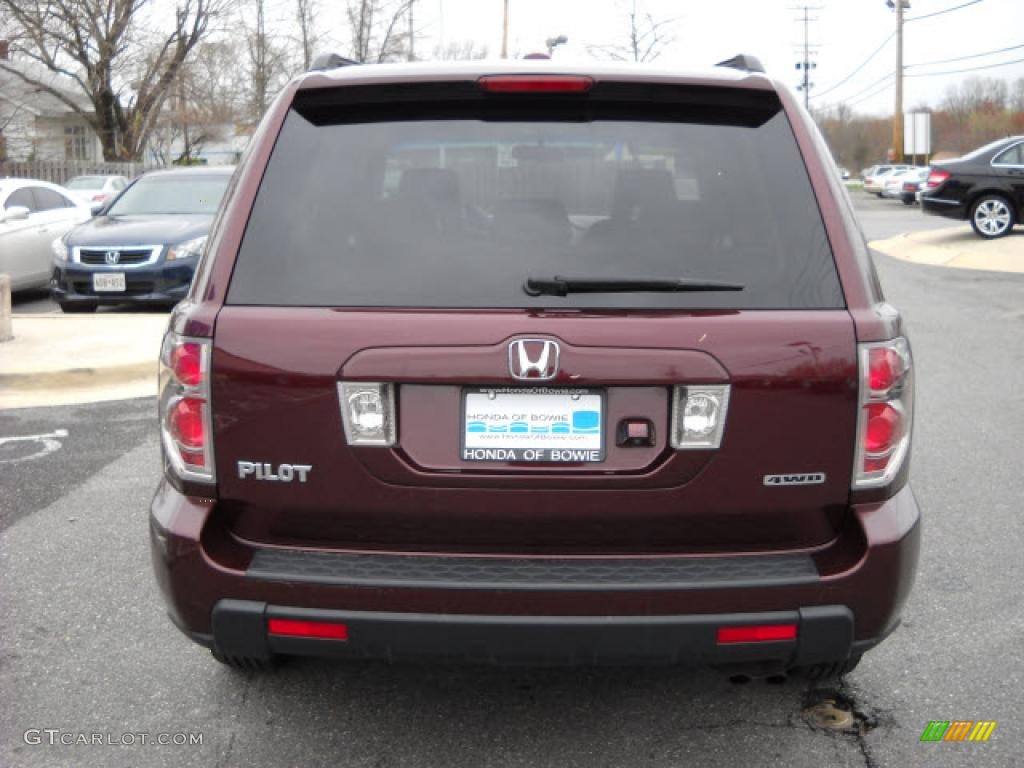 2007 Pilot EX-L 4WD - Dark Cherry Pearl / Saddle photo #4